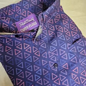 Purple Geometric Button-Down Shirt